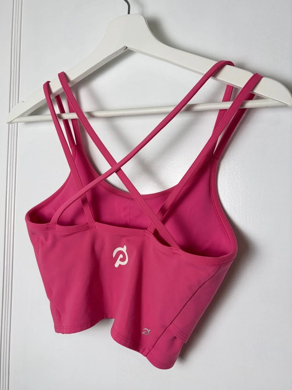 Peloton Bubblegum Pink Cadent Strappy Longline Sports Bra Crop Tank Top Athletic